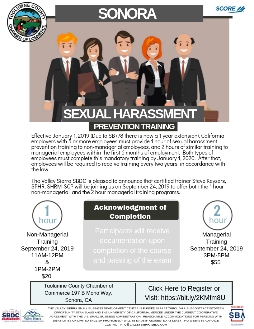 Sonora Sexual Harassment Prevention Training New Updates In The Law 